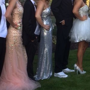 Silver sequin homecoming dress